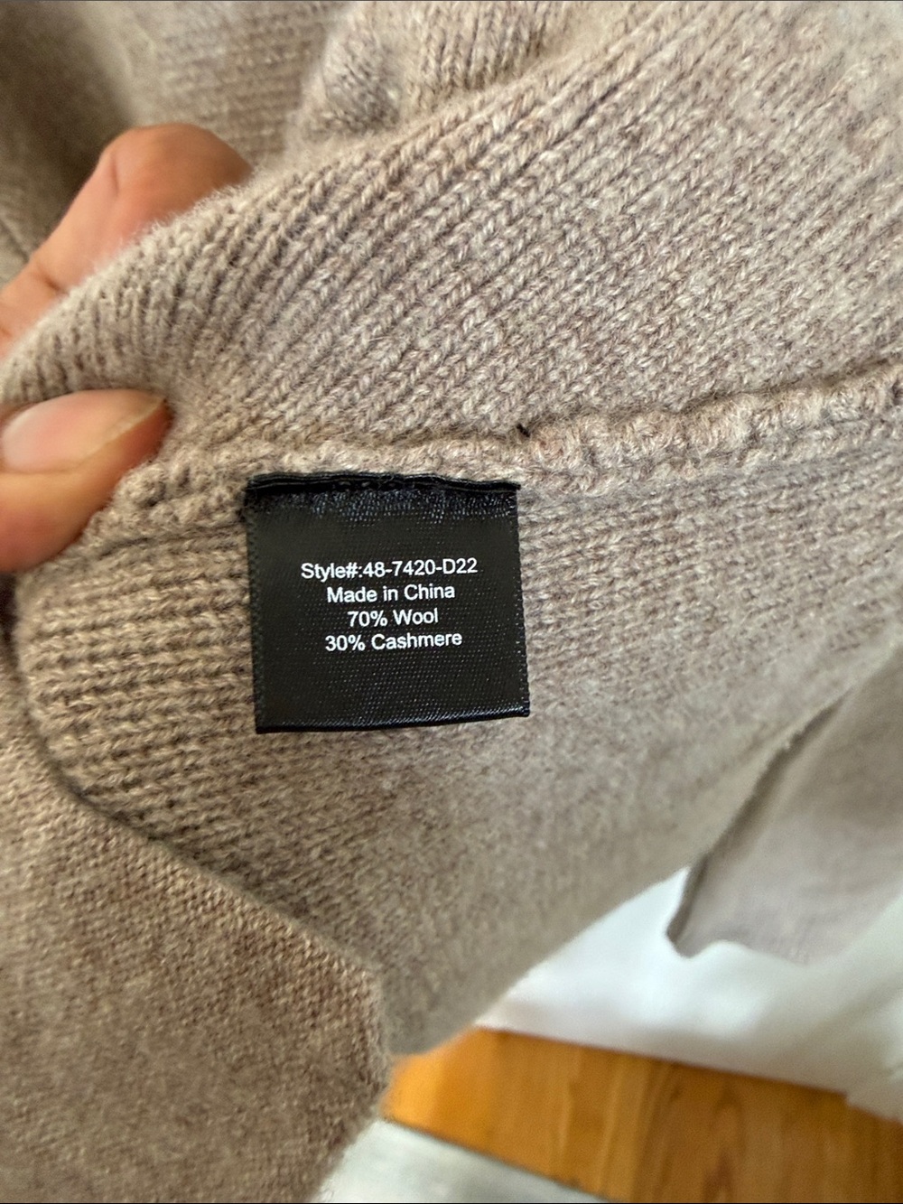 Jenni Kayne Cooper Cardigan Taupe Wool Cashmere Button Front Patch Pockets XL - Picture 10 of 10